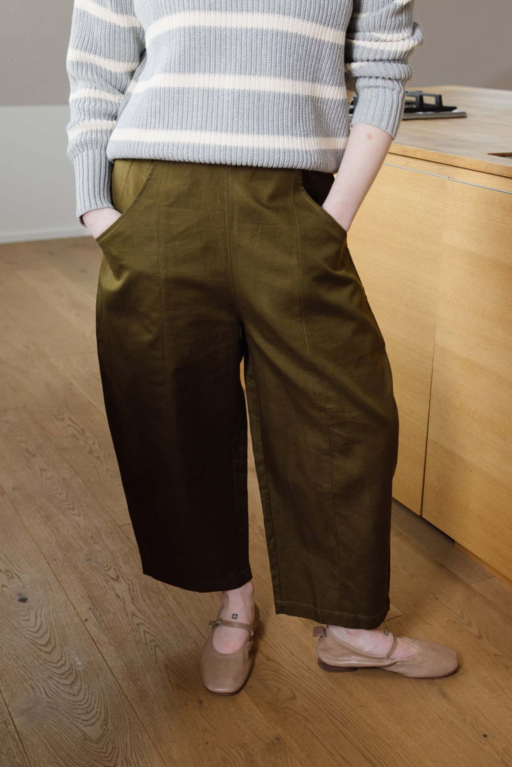 Cotton Blend Track Pants with Side Stripes - Comfortable Wide Leg Joggers for Casual Wear