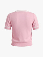 Pink Cropped Knit Sweater
