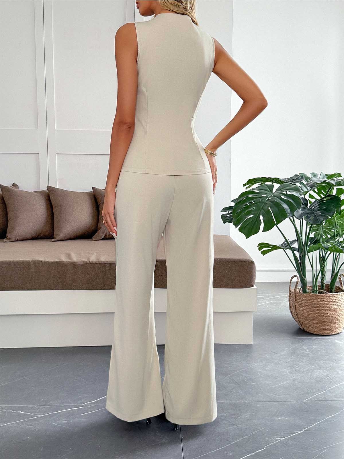 Ensemble deux pièces gilet boutonné