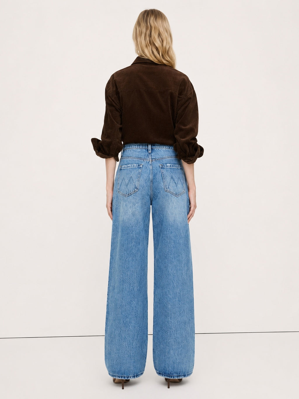 Light Wash High-Rise Wide-Leg Jeans