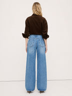 Light Wash High-Rise Wide-Leg Jeans