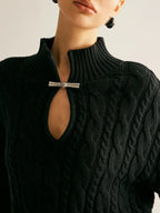 Cable Knit Cut Out Sweater
