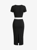 Color Block Sheath Bodycon Dress
