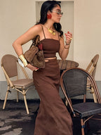 Cut Out Camisole Two Piece Set