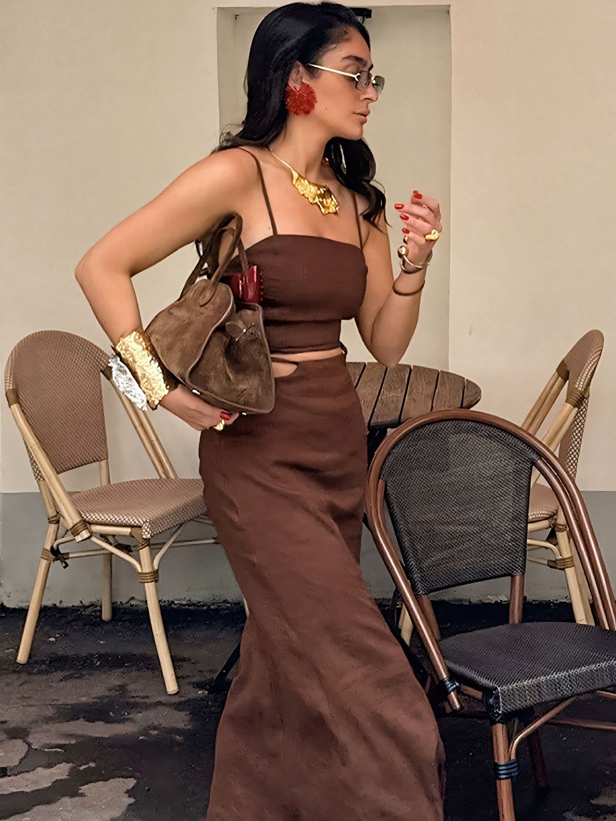 Cut Out Camisole Two Piece Set