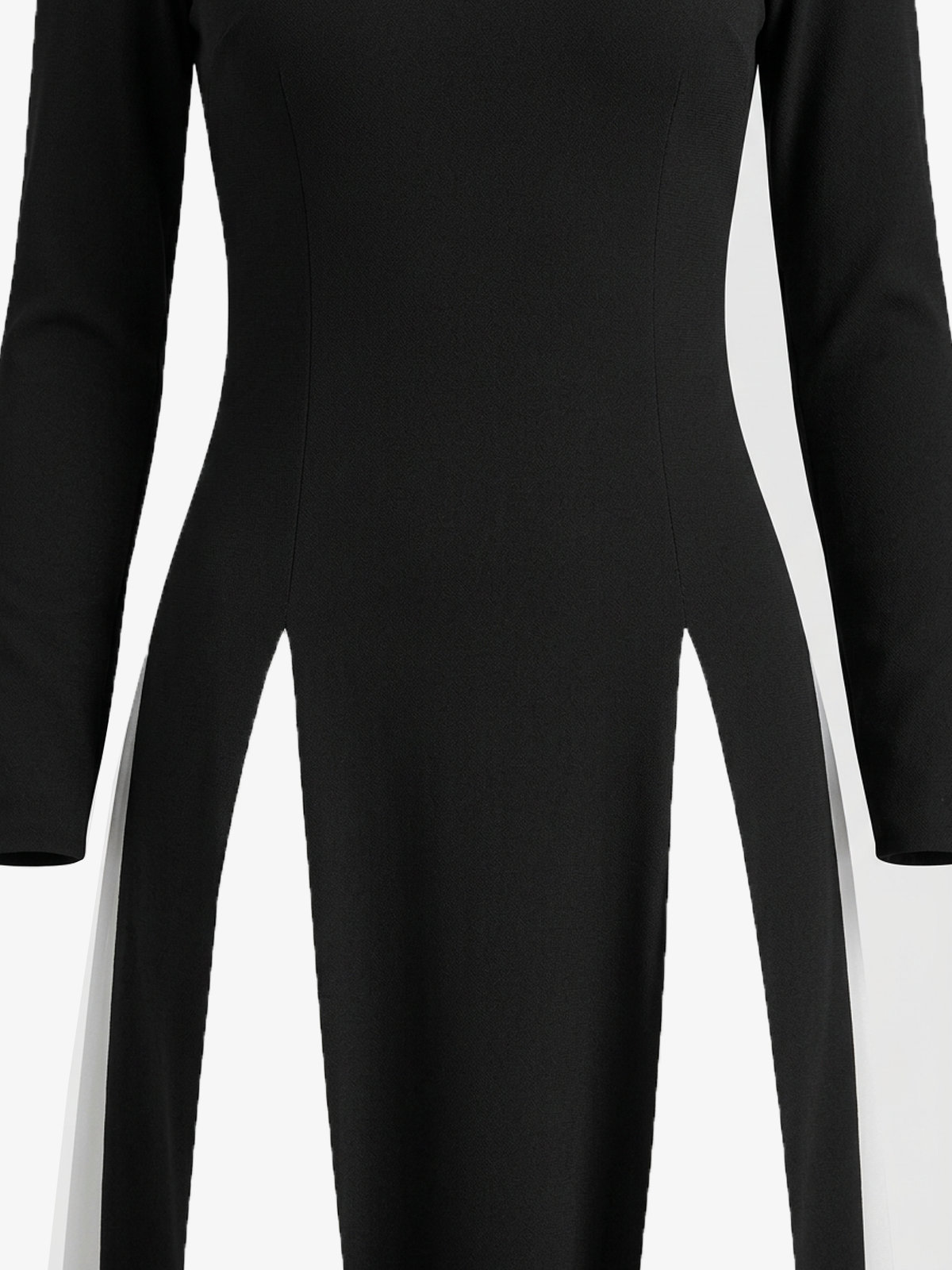 Color Block Long Sleeve Crewneck Maxi Dress