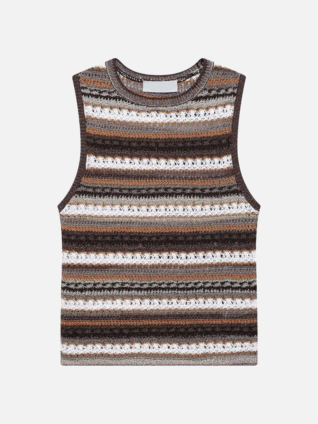 Striped Knit Sleeveless Tank Top