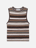 Striped Knit Sleeveless Tank Top