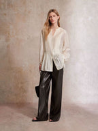 Pintuck Front Lyocell Blouse