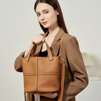 Soft Cowhide Leather Bucket Bag