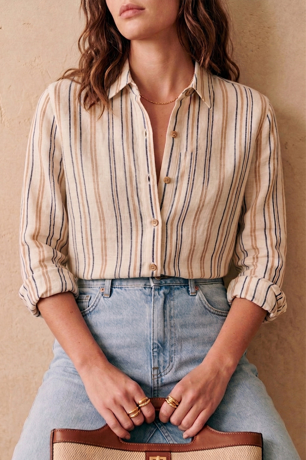 The Tomboy Shirt In Multi-Stripe Linen