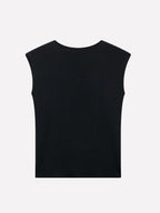 Ribbed Knit Sleeveless Cotton Top