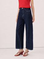 Cropped Straight-Leg Lyocell Jeans