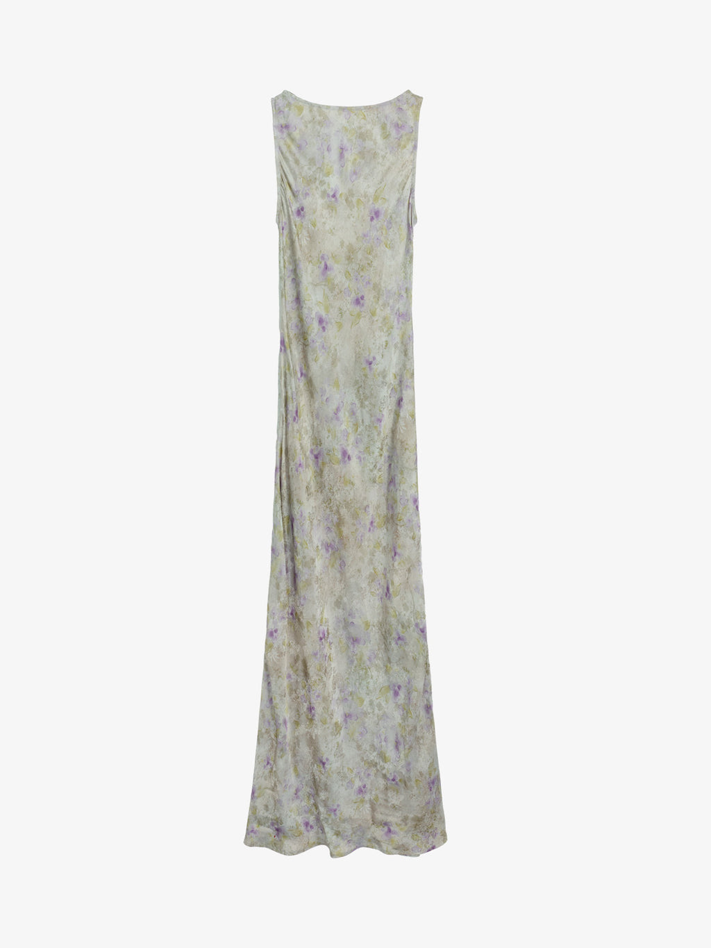Xiangyun Silk Pastel Floral Draped Maxi Dress