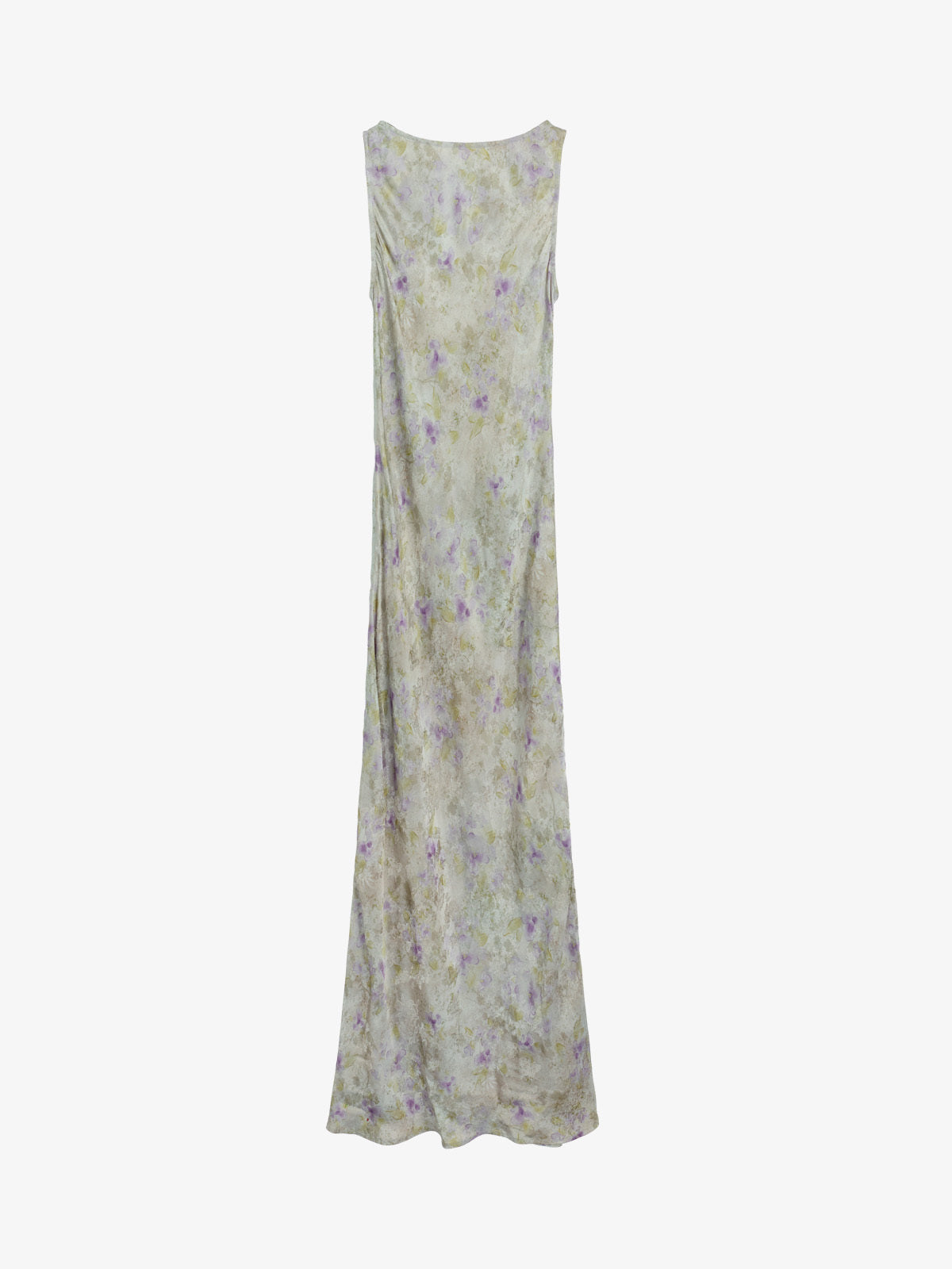 Xiangyun Silk Pastel Floral Draped Maxi Dress