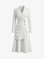 Classic Notch Collar Slim Fit Dress