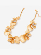 Metallic-finish Floral Collarbone Necklace