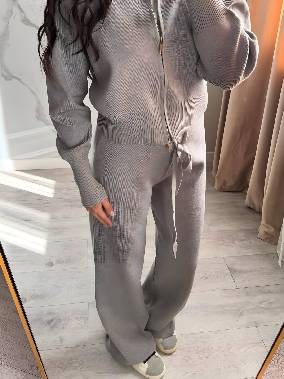 Double Zip Knit Two Piece Set