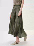 Pleated A-Line Midi Skirt