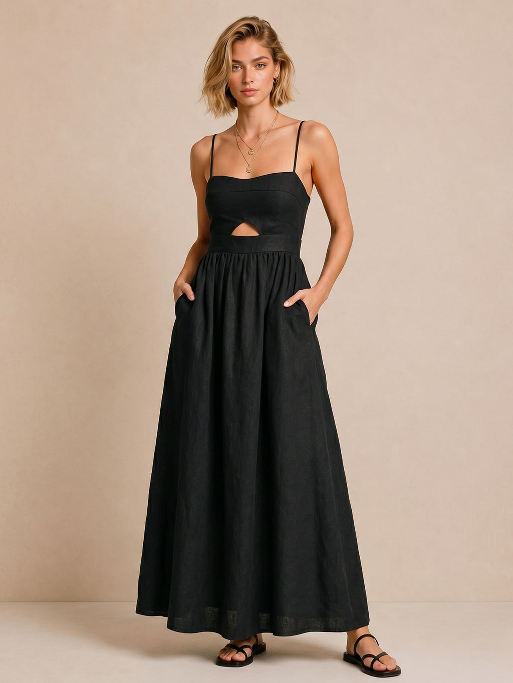 Cutout Slit Maxi Dress