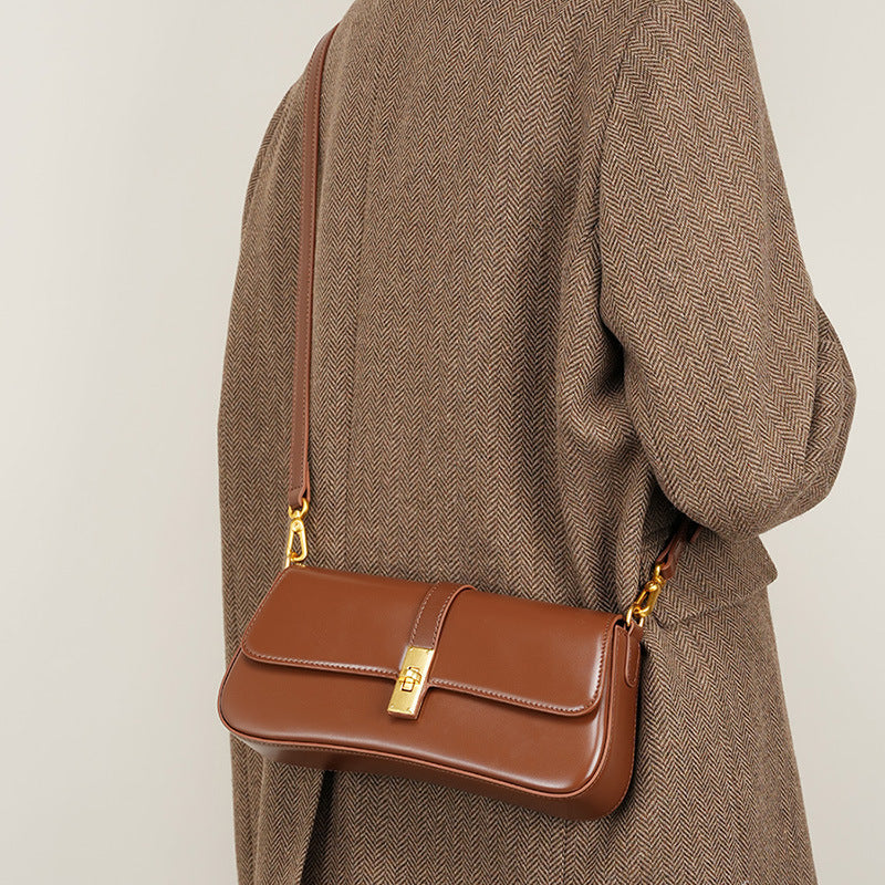 Leather Baguette Shoulder Bag