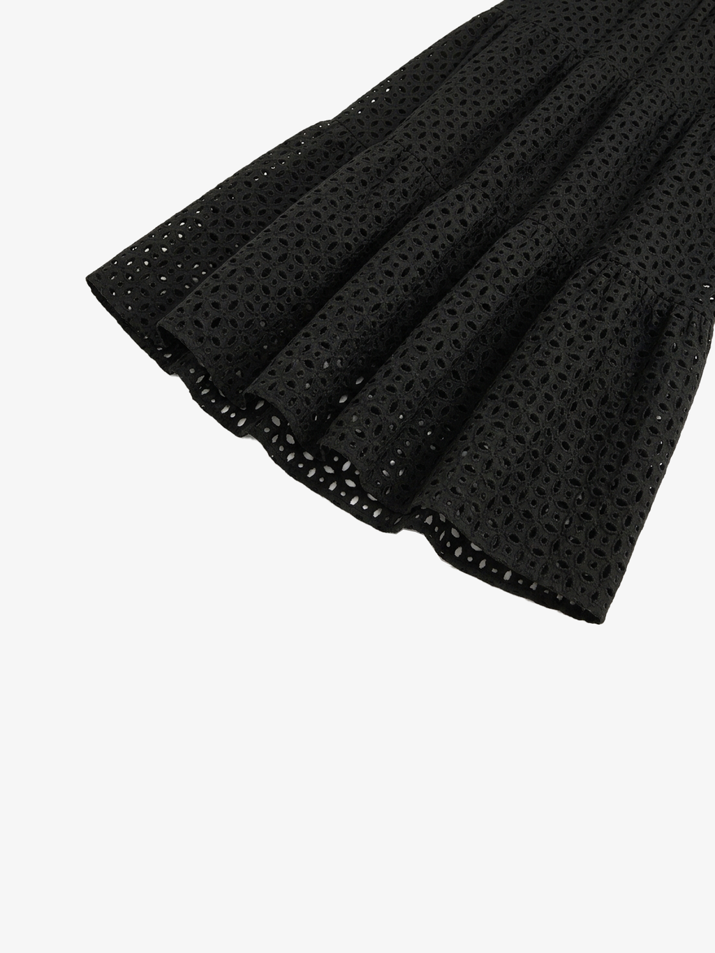 V-Neck Eyelet Waist-Tie Dress