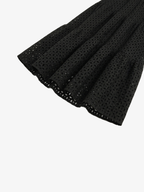 V-Neck Eyelet Waist-Tie Dress
