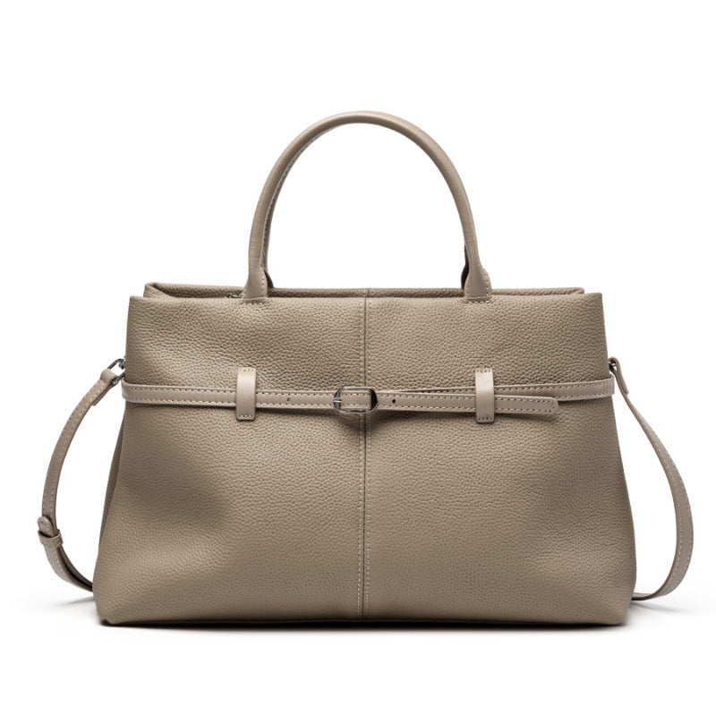 Structured Cowhide Leather Top Handle Bag