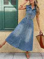 Sleeveless Denim Maxi Dress
