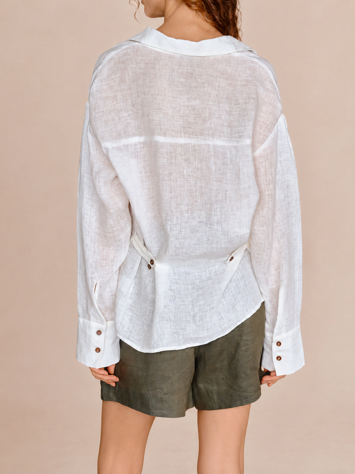 Linen V-Neck Slouchy Shirt