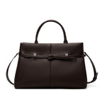 Structured Cowhide Leather Top Handle Bag