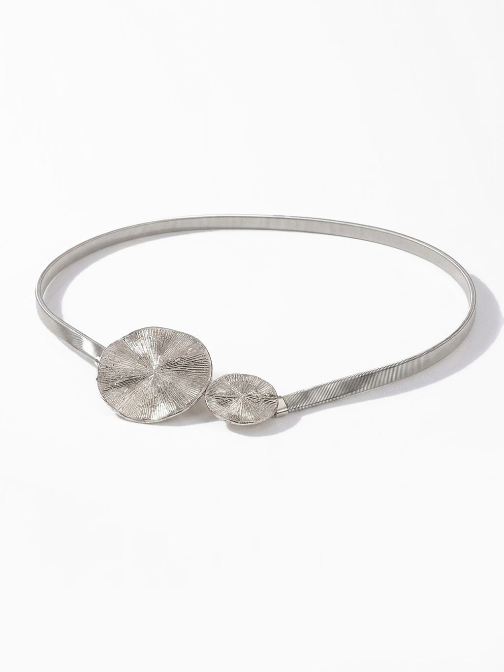 Silver Disc Accent Elastic Waist Belt