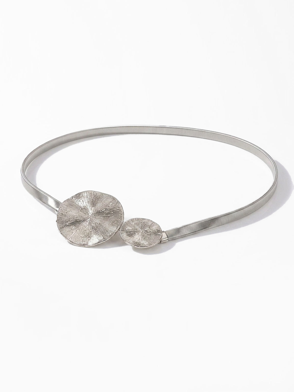 Silver Disc Accent Elastic Waist Belt
