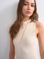 Sheer Panel Knit Maxi Dress