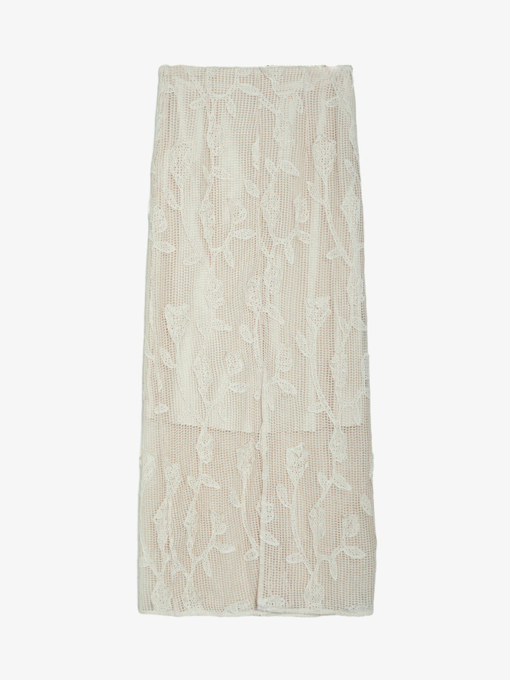 Floral Crochet Pure Cotton Midi Skirt