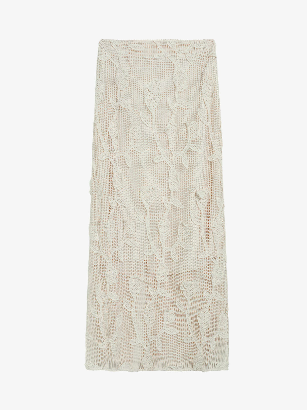 Floral Crochet Pure Cotton Midi Skirt