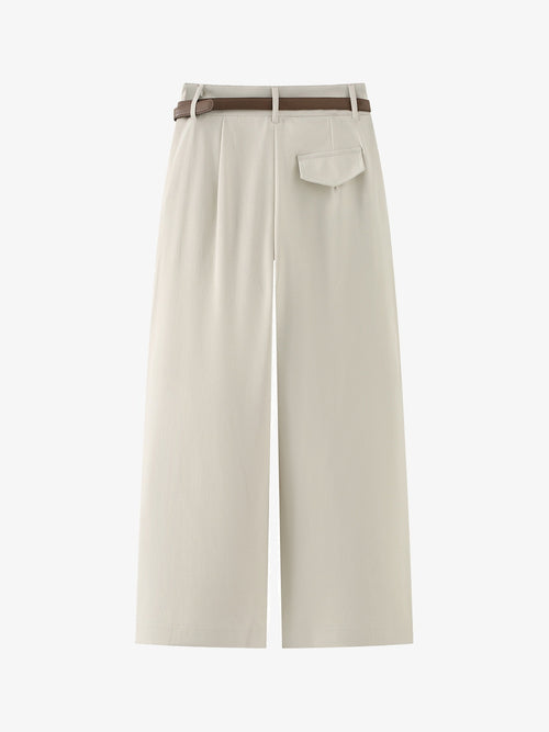Belted Straight-Leg Trousers