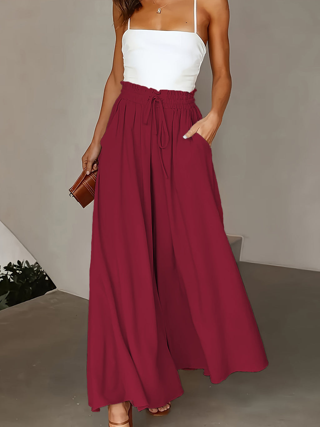 High Waist Wide Leg Pants