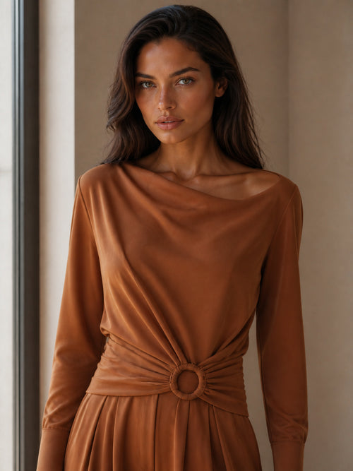 Asymmetrical Wrap Wide-Leg Jumpsuit