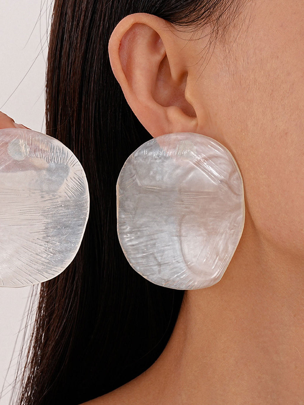 Resin Shrimp Chip Stud Earrings