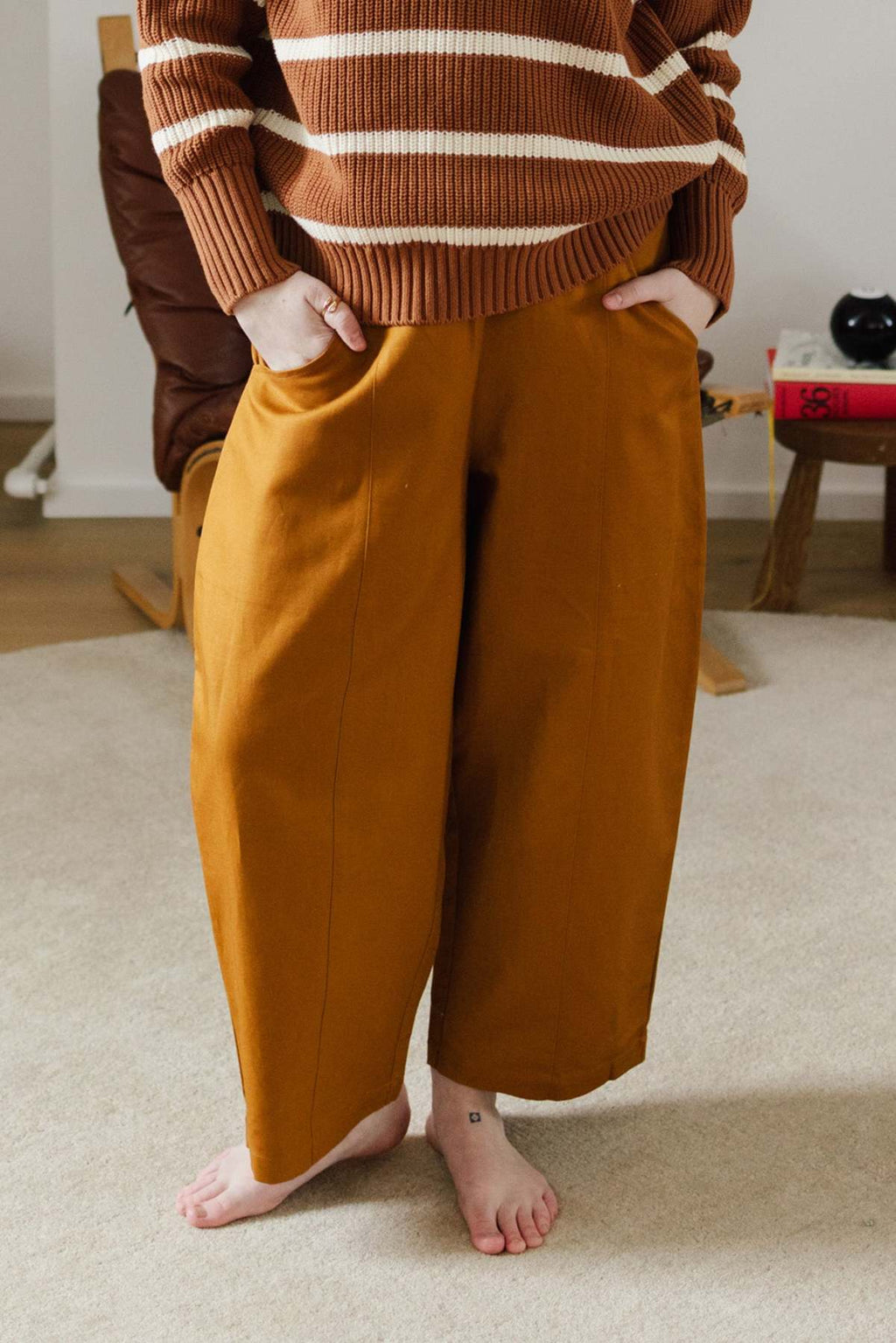Cotton Blend Track Pants with Side Stripes - Comfortable Wide Leg Joggers for Casual Wear