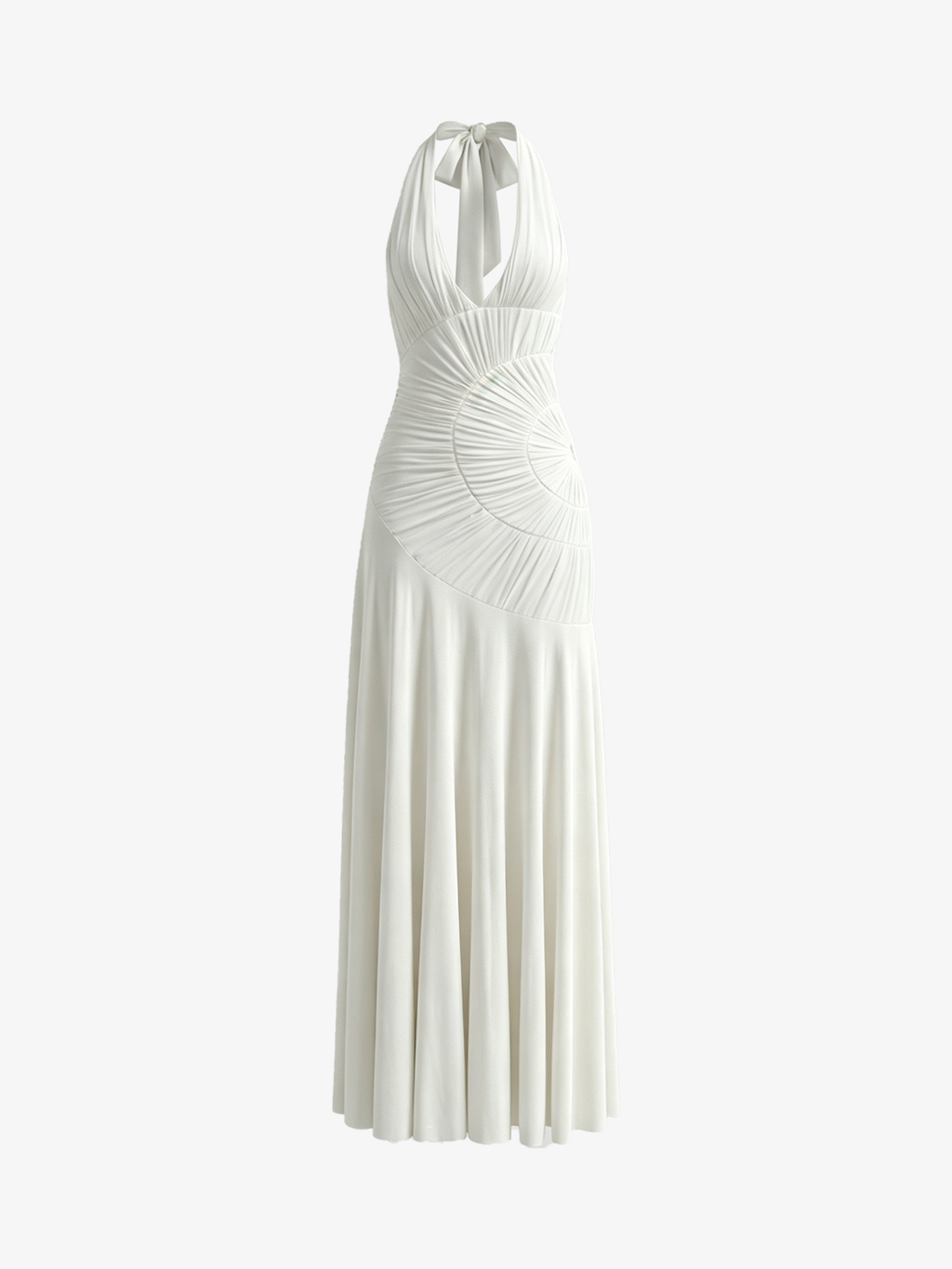 Deep V-Neck Backless Halter Neck Sleeveless Dress
