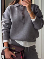 Collared cotton Trouser Set