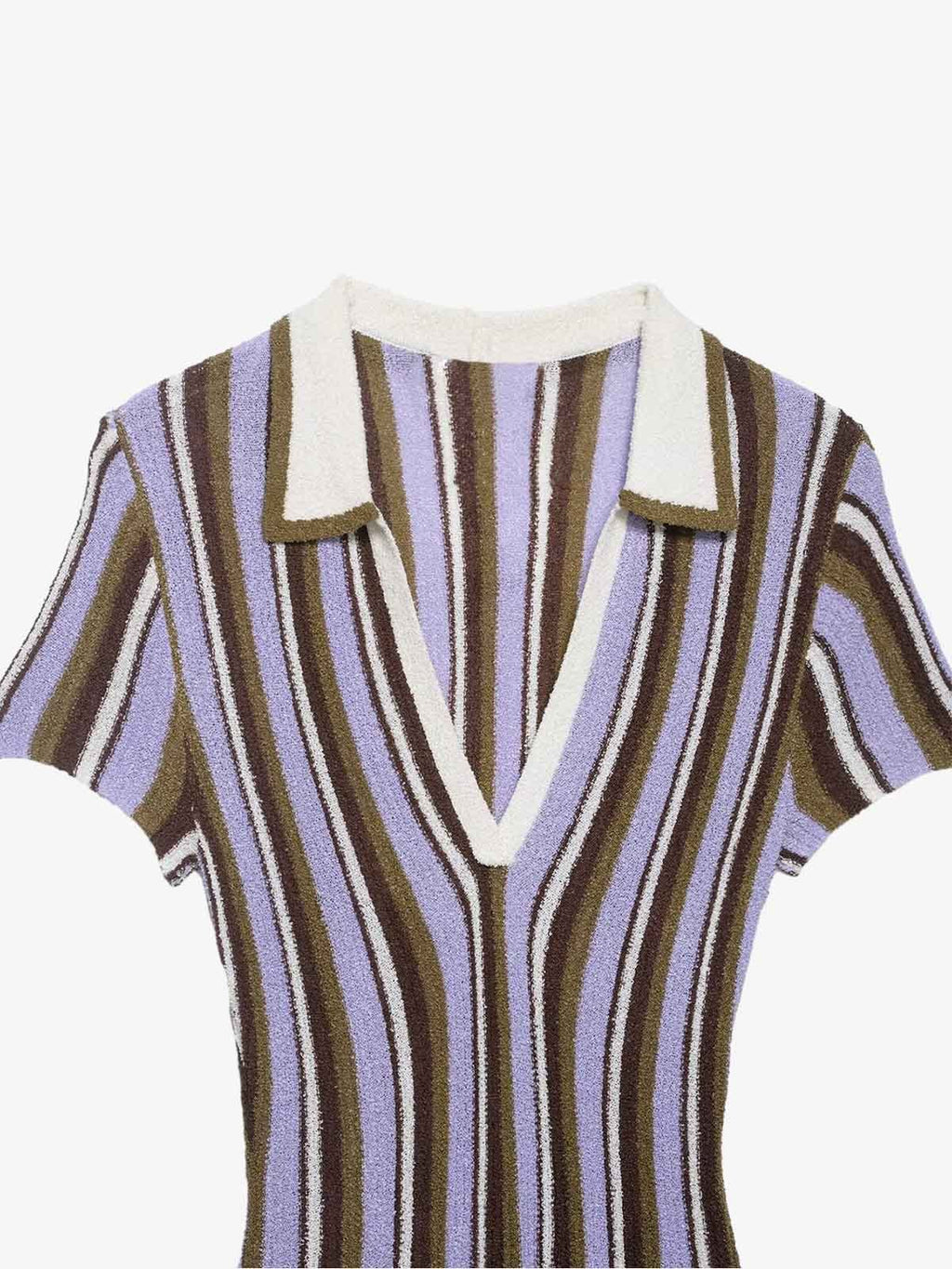 Striped V Neck Mini Dress