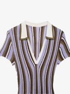 Striped V Neck Mini Dress