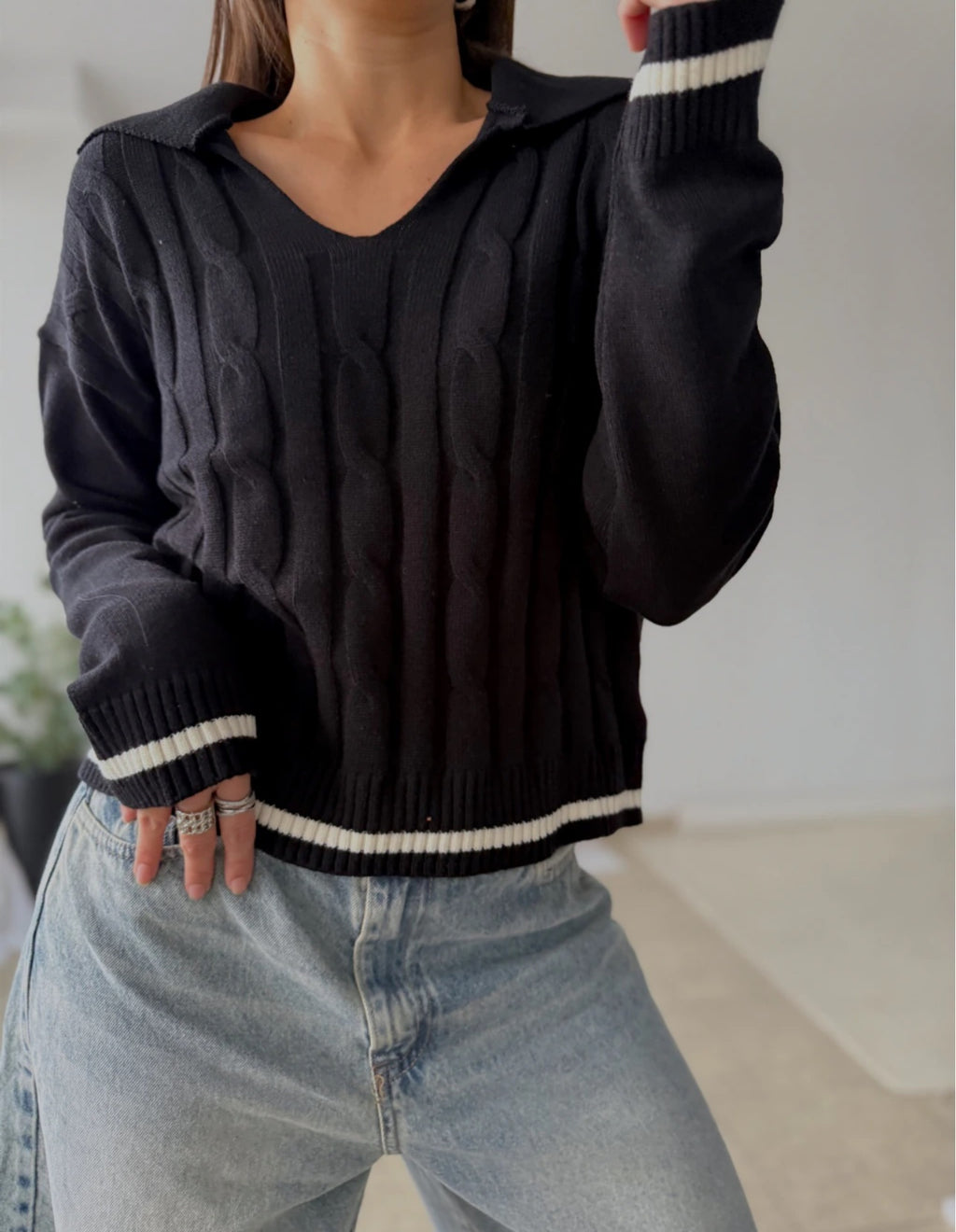 Collared Knit Sweater