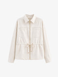 Long-sleeve Drawstring-waist Jacket