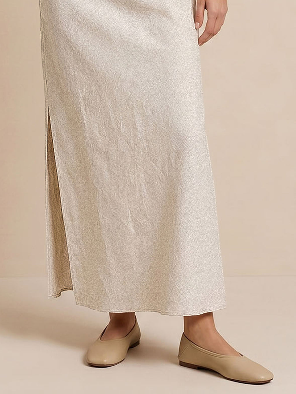 Sleeveless Side Slit Linen Dress