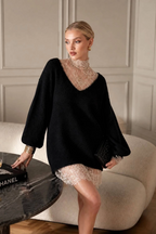 Elegant Lace Patchwork Knit Dress