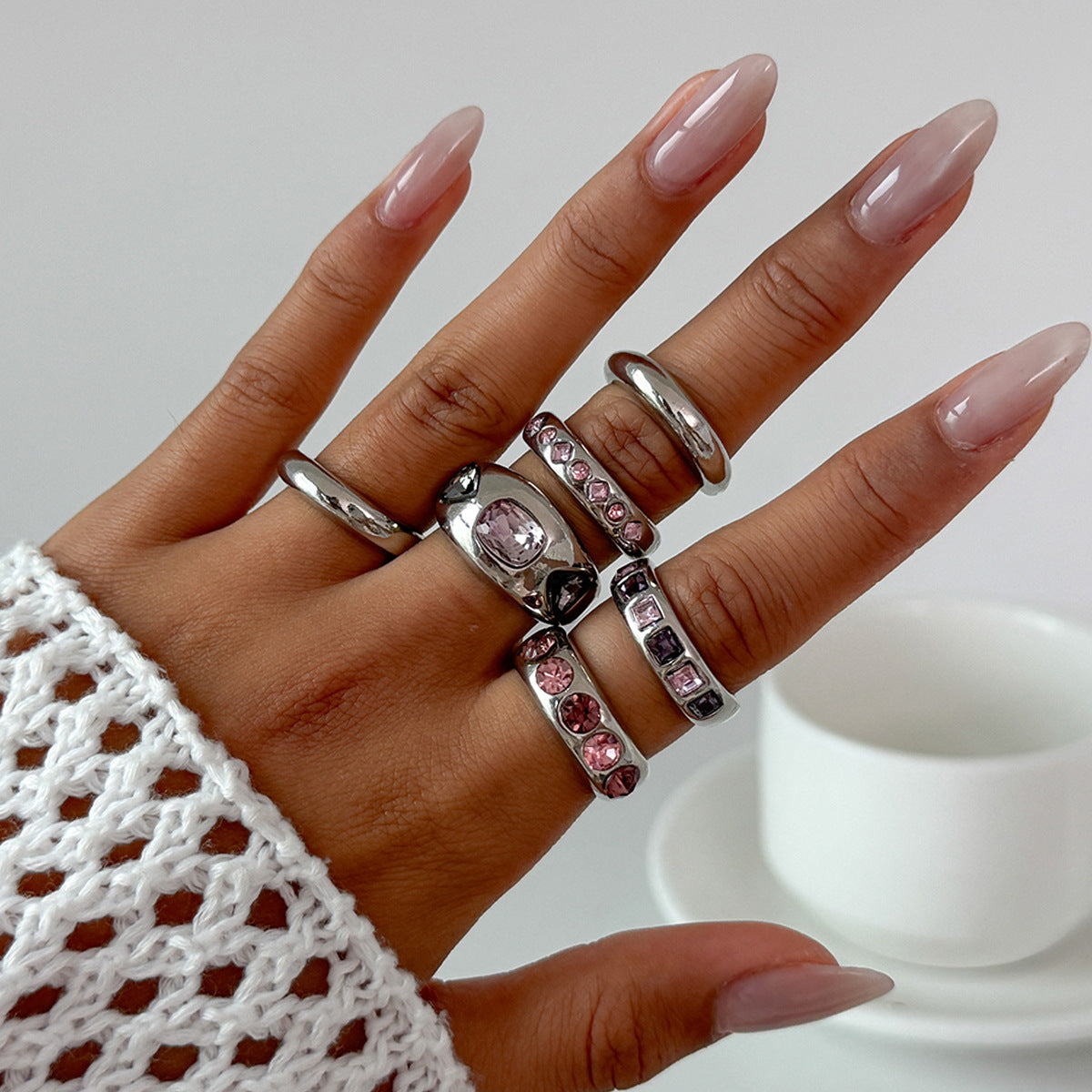Colored Gemstone Ring Set
